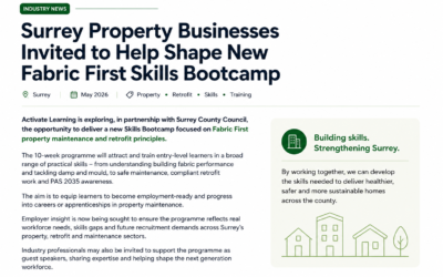 Surrey Property Businesses Invited to Help Shape New Fabric First Skills Bootcamp